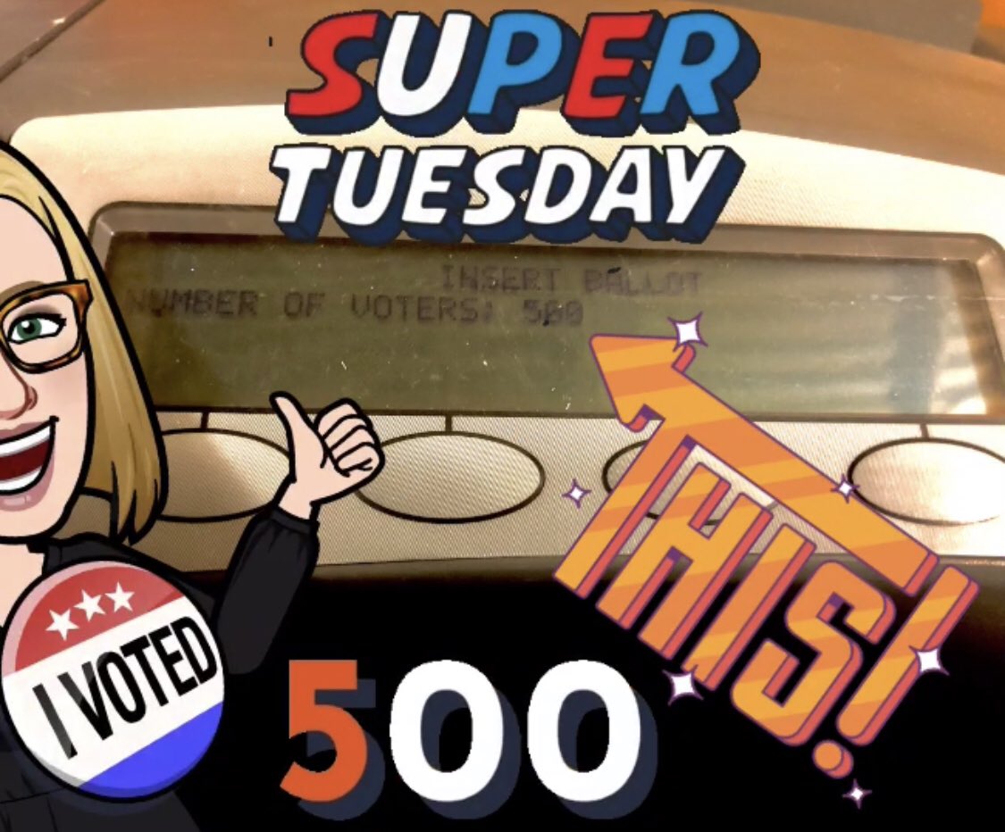 pollsk's tweet photo. I was the 500th person to vote at my precinct! No balloon drop, wild applause, or door prize... but I sure am proud to be able to exercise this right as a US citizen! #SuperTuesday #ArkansasPrimary #GoVote #UnitedStates https://t.co/RtUPcqqbPi