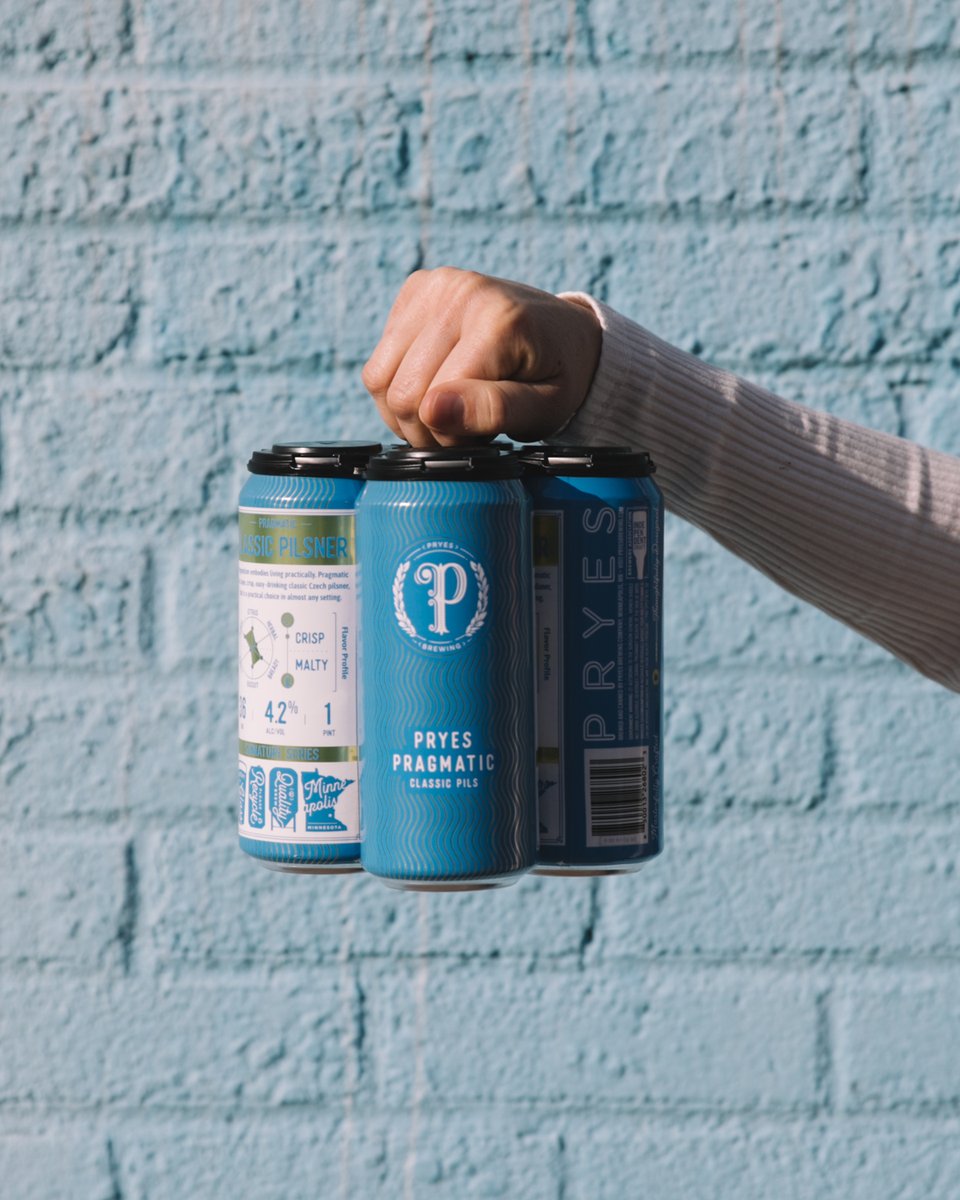PryesBrewing's tweet photo. Please welcome PRYES PRAGMATIC Classic Pils to the Pryes Brewing family of beers. Available year round beginning NEXT WEEK! Launch party at the taproom this Saturday. Stay tuned! 

#ThePracticalChoice #BePragmatic https://t.co/u7wz5rF0JV