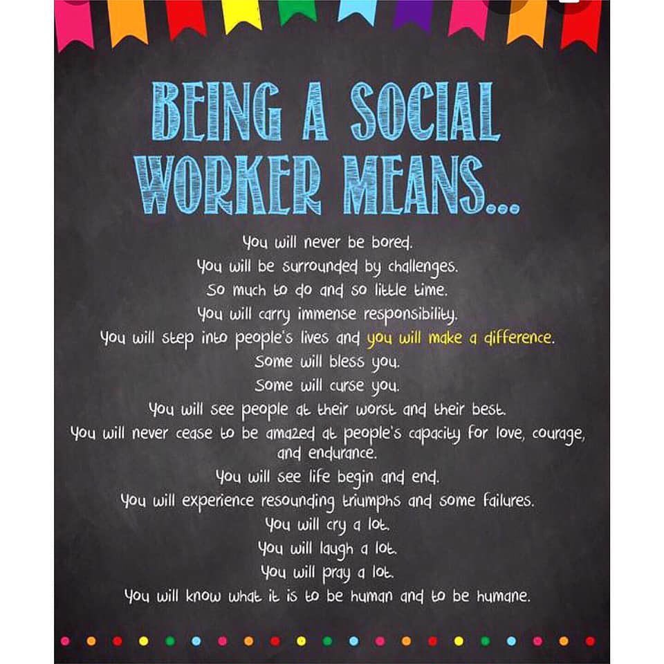 SoInSocialWork's tweet photo. Just a small snippet of what it means to be a social worker! #schoolsocialworkweek #socialworkmonth #beaconofhope #insswa #ssw2020 https://t.co/FcoPpkENKI