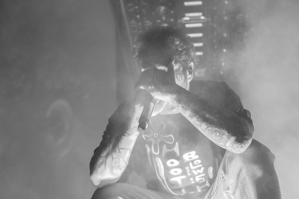 TheeBigSpur's tweet photo. We are OBSESSED with these photos of @postmalone performing at Colonial Life Arena this past weekend! We can’t wait to incorporate these photos into the yearbook! Big thanks to our staff photographer @devansh__gandhi for the incredible shots! 📷 https://t.co/tRA6pRniei