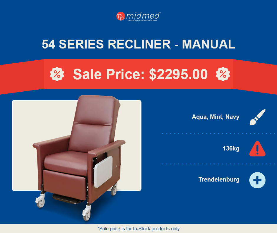 midmedau's tweet photo. 🎊 Champion 54 Series Manual Recliner Sale! 🎊

- Available Colours: Aqua, Mint, Navy
- Safe Working Load: 136kg
- Trendelenburg

Contact #Midmed to secure your Manual 54 Series Recliner today!

*Sale price is for in-stock products only https://t.co/7NeILe0GfG