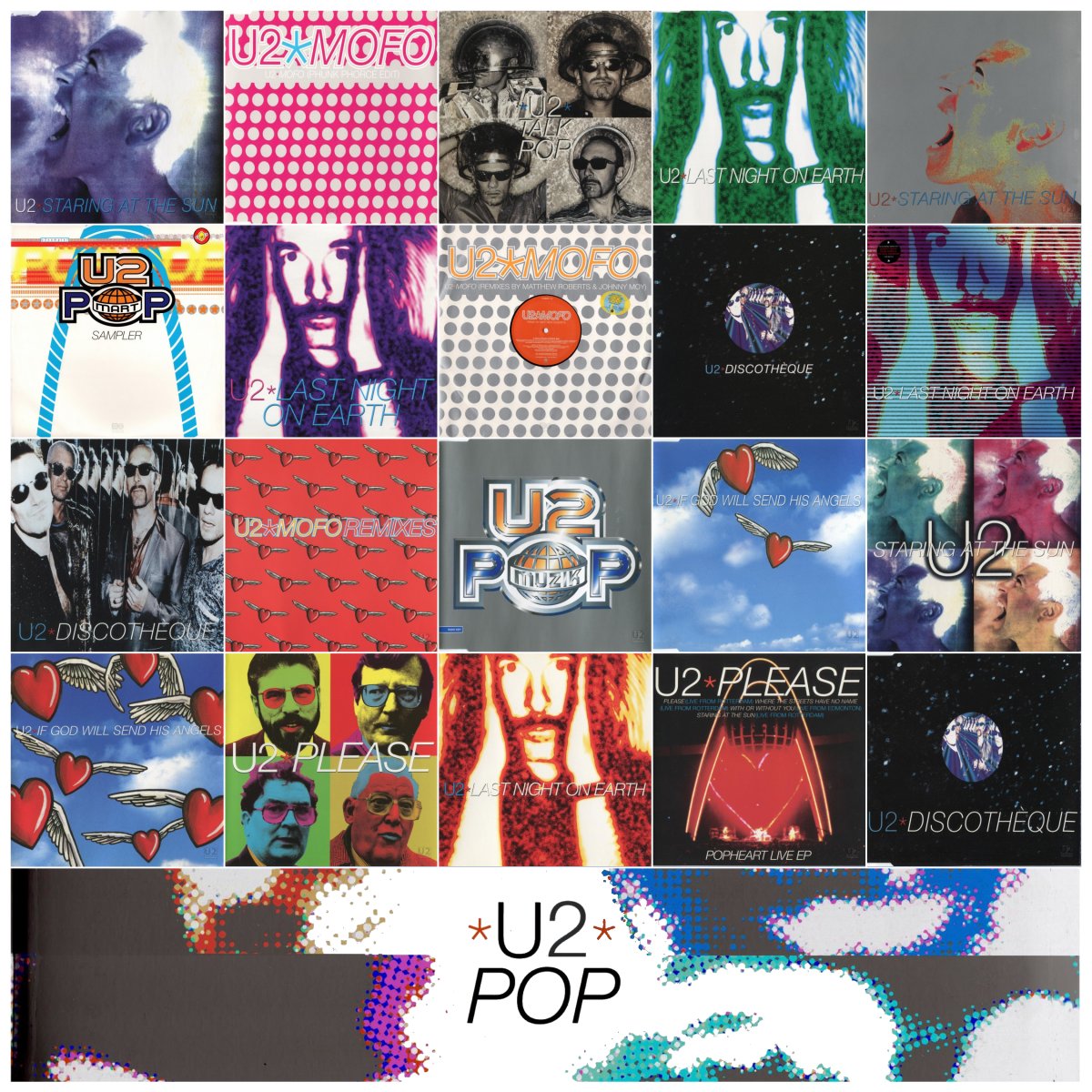 U2Songs.com on X: The Pop-era wasn't just some great songs, there was some  beautiful colourful artwork used for the related singles and promotional  releases. Including many colours rarely used in the U2