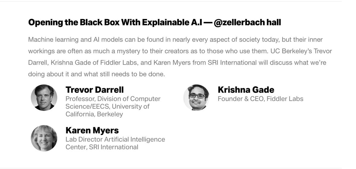 jfinlayson's tweet photo. Favorite @TechCrunch panel: #explainableAI to create fairness &amp; trust, impart knowledge to avoid future problems, make models perform better, better reflect constraints efficiently. Explainable AI esp important when stakes are high. Lose transparency = hard to debug #TCrobotics https://t.co/bFZLMhBeqT