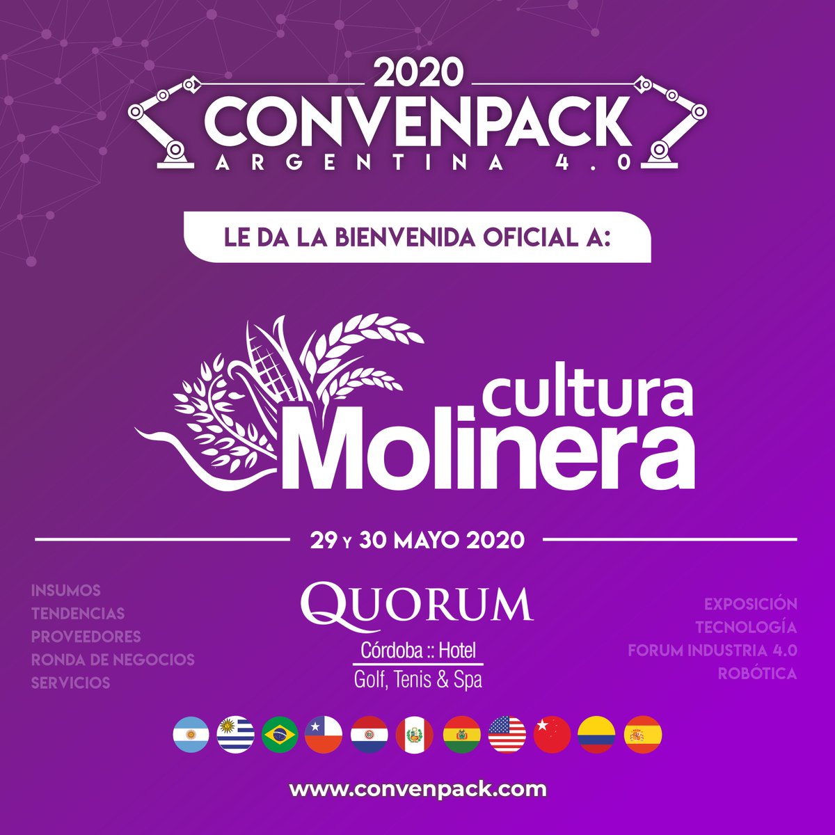 convenpack's tweet photo. https://t.co/IU4wcK2GMX #ConvenPACK2020 - #Córdoba 29 y 30 de Mayo @Agroverdad @ProduccionJujuy @MinProSantaCruz @mp_ctes @producciontuc @minproduccionSL @produccion_rn @produccionchaco @MendozaProyecta @RegionCentroOf @INTAAgroind @Agronegocios_Uy @Cadena3Com @Agrovoz #Argentina https://t.co/67nzHvt1ra