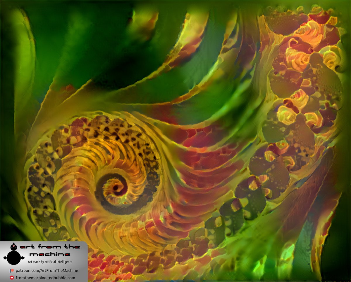 "Trippy Spiral" - Neural style transfer from photo to fractal pattern. #art #deeplearning #deepstyle #digitalartwork #digital #digitalartist #ArtistOnTwitter #cgi