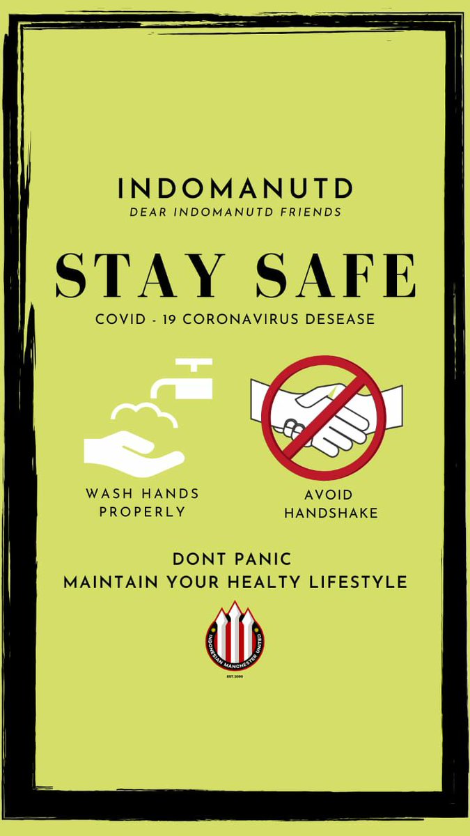 Selamat Pagi dear Indomanutd friends yang ada di seluruh Indonesia.

Inget, aware harus namun jangan panik. Stay safe