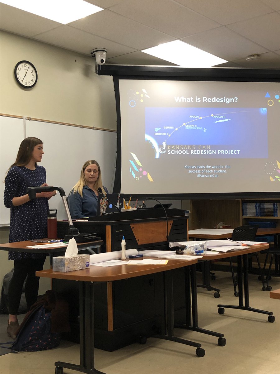 Two amazing educators from USD 379, Jordan Carlson and Marah Koster, speaking to KDP members about KS Redesign. <a href="/misshaysteach/">Marah Koster</a> <a href="/KDP_KSU/">Kappa Delta Pi @ KSU</a>