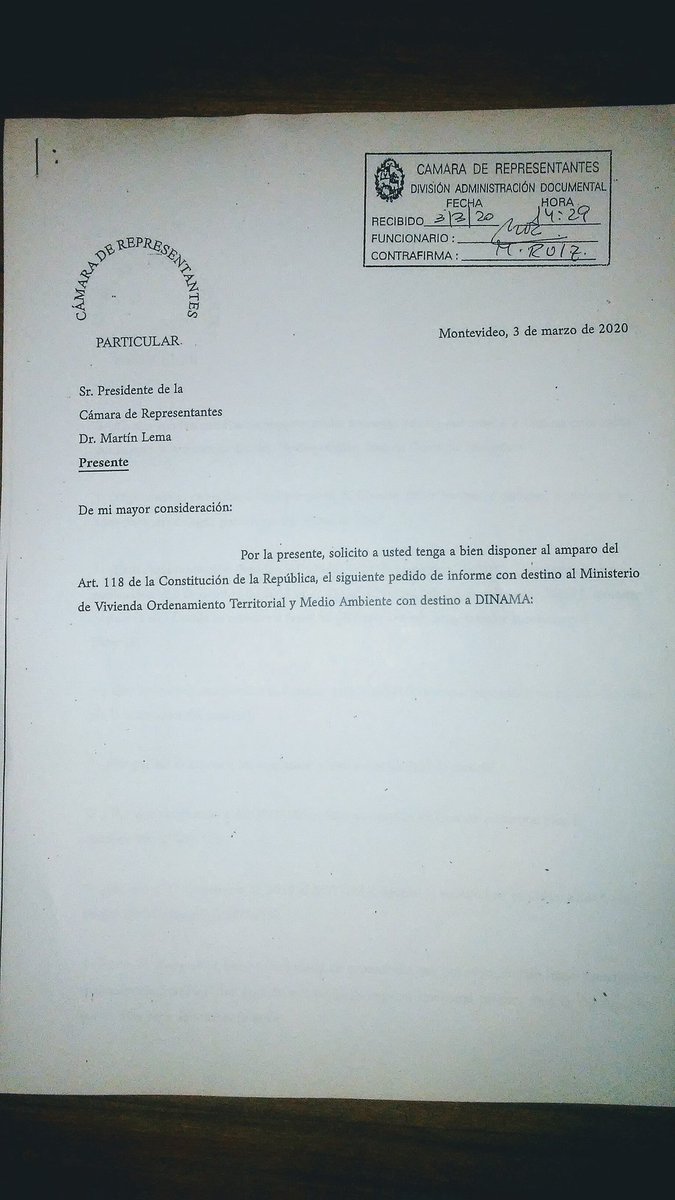 pEcologistaUy's tweet photo. Primer pedido de informe del PERI a la DINAMA por el aval dado al estudio de impacto ambiental para el Megabasurero de Cerros de Mosquitos. https://t.co/5fywxrUJoJ