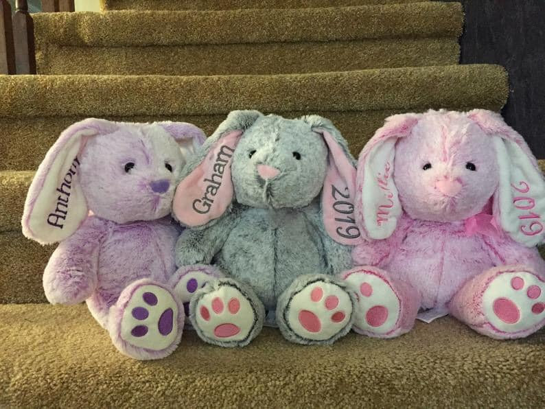New item for Easter in my #etsy shop: Personalized Bunny. Custom Children's Gift. Stuffed Animal. Easter Gift. Baptismal. Plush Rabbit. Baby Shower. Newborn Gift etsy.me/3alxuBm #toys #easter #birthday #baptismal #babyshower #newborn #childrens