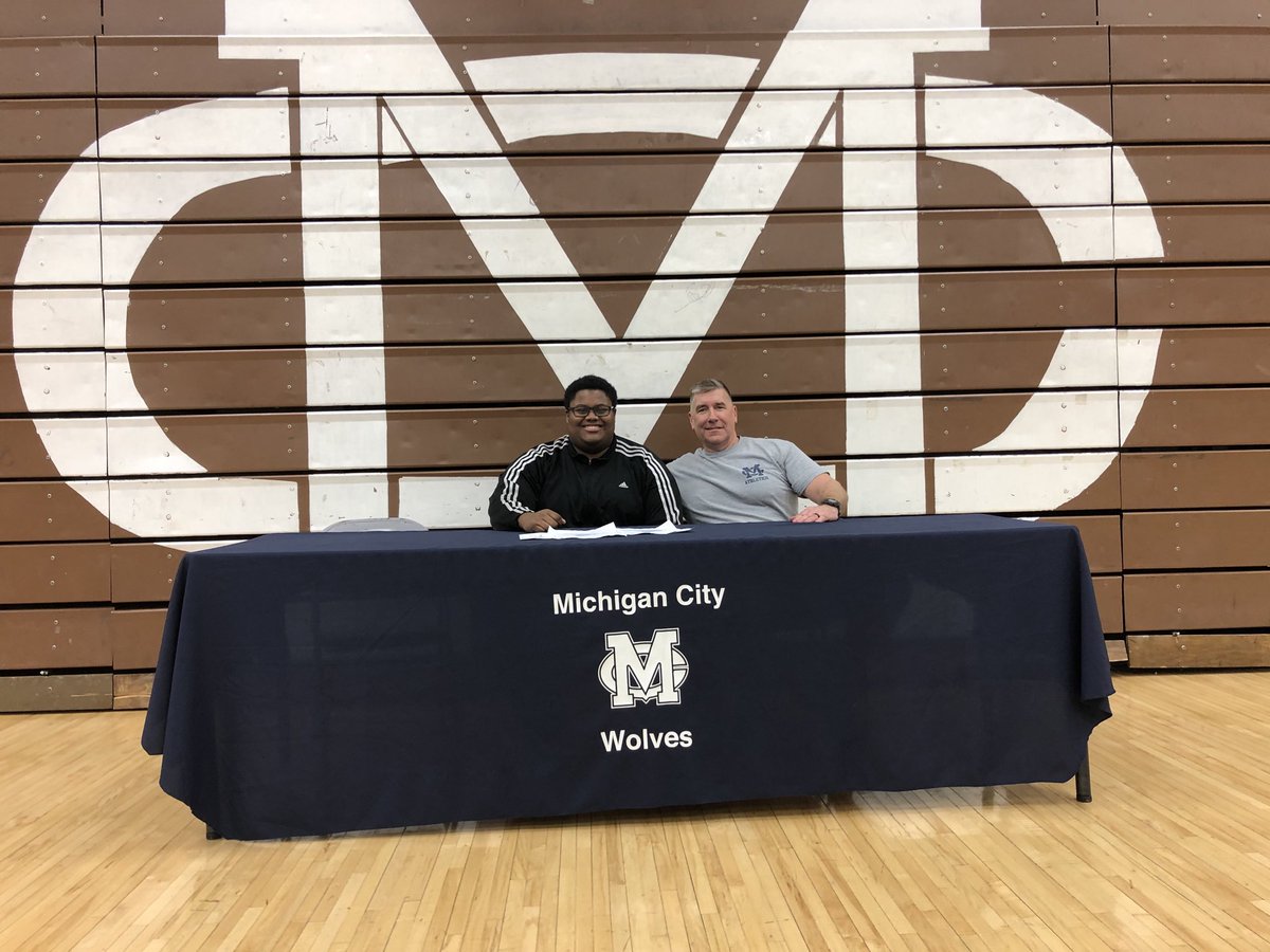MichCityWolves's tweet photo. Congratulations to Big Reggie McKinney on his commitment to play football at Manchester University! Great student, great athlete, great person!! https://t.co/zSuJ75GGHk