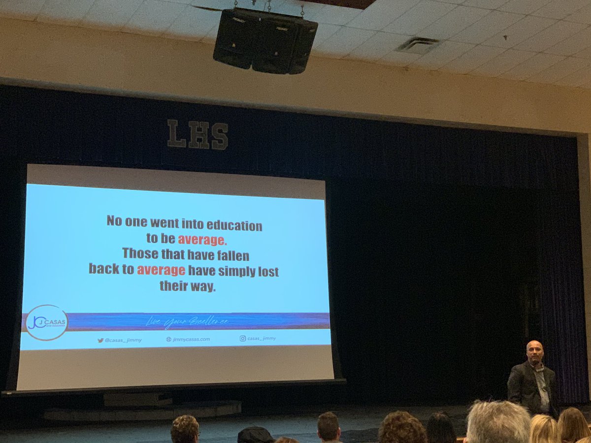 justbaykynal's tweet photo. Had a great day hearing from @casas_jimmy. We have to do all we can to not be just average...our students deserve greatness from us (and when we model greatness, the students seek it for themselves). #BeGreat #Culturize #EndofAverage #BeTheChange https://t.co/G3pBli3I6p