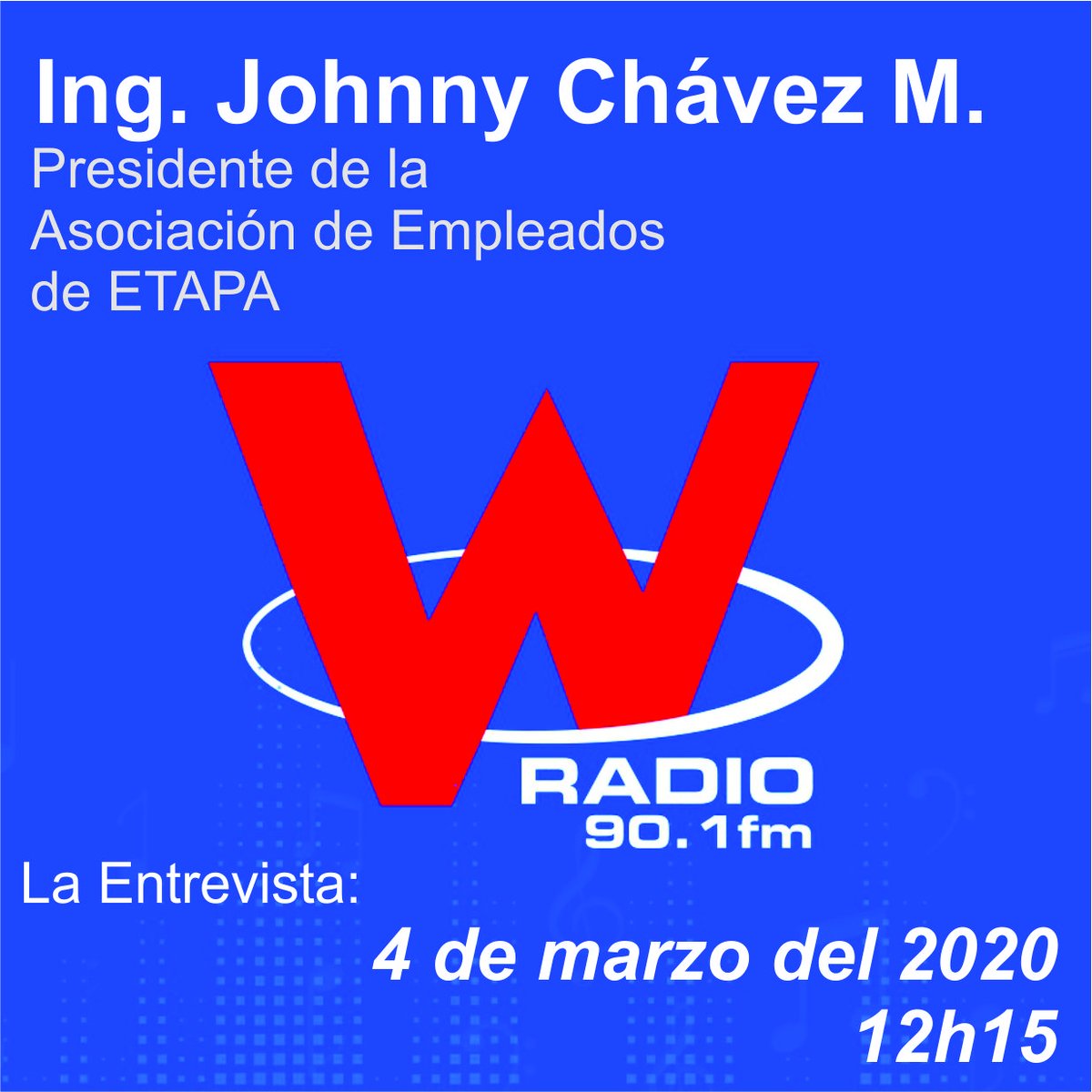 jhonbar75's tweet photo. Les invito para acompañarnos mañana en @WRadioec 12h15 https://t.co/BOIdpXwVnQ