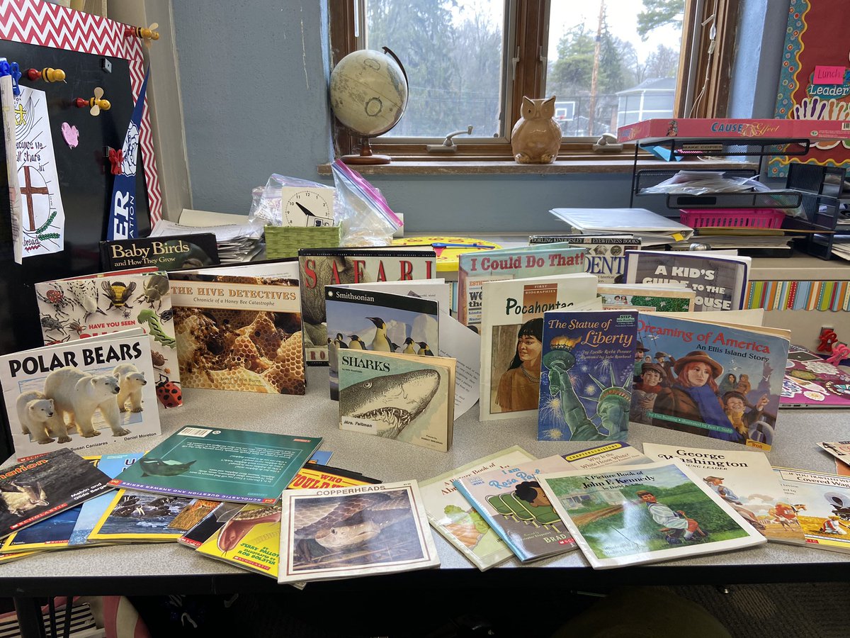 Ms_Osler's tweet photo. This week we began the writing process for our own “All About” books! These researchers were working hard exploring different nonfiction texts and possible topics for their own books✏️ https://t.co/BFSb6phSA9