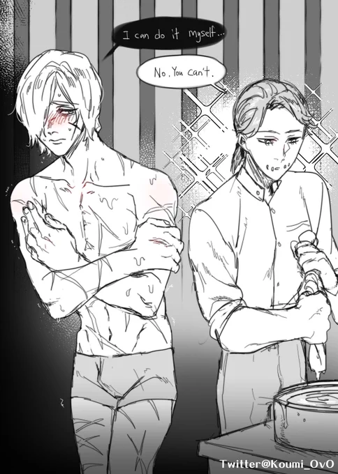 #IdentityV
#第五人格
#墓守 
Bath time
"额...我觉得我可以自己洗..."
"我不要你觉得,我要我觉得。我觉得你不行。" 