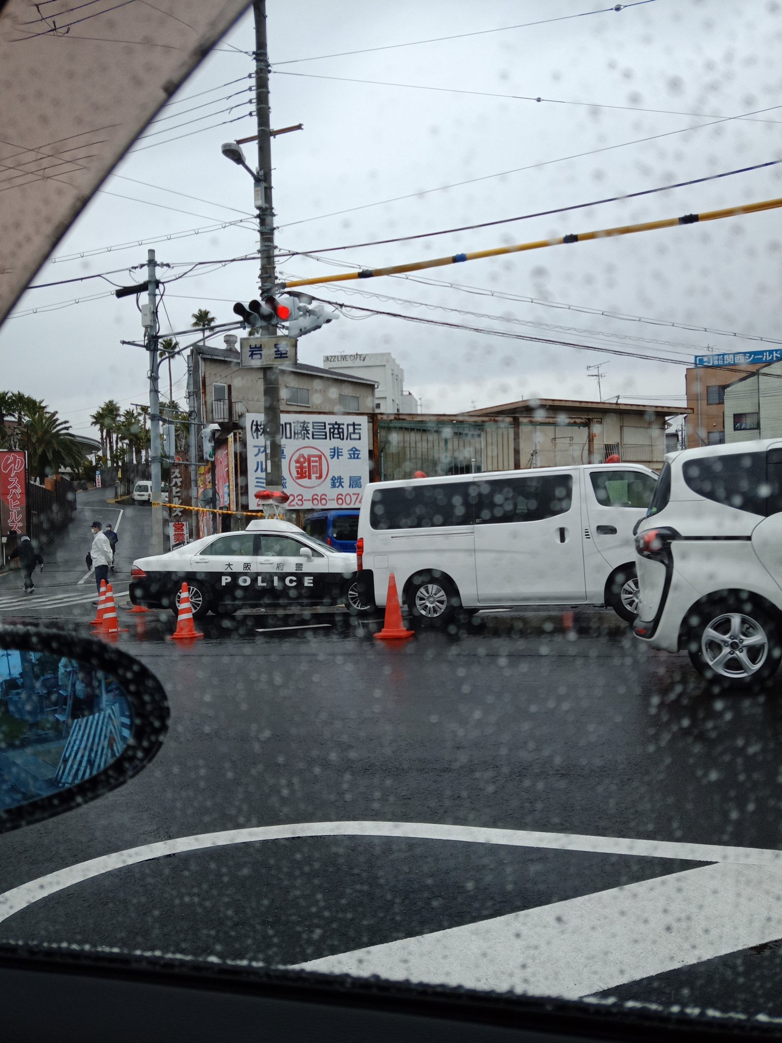 大阪狭山市で男性が刃物で首を刺された事件現場の画像