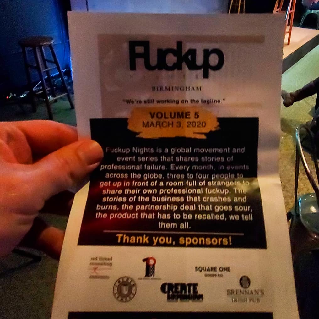 CarpeBham's tweet photo. We 💚 @FuckupNight Birmingham! Seize your mistakes! They can be the best teachers! So grateful for Bham's tightknit business/startup community! #funightsbham #carpebham #ruhappenin @InstagramBham @BhamHappenins @2RVNS #bhm #bham https://t.co/GcuqeGwQJh