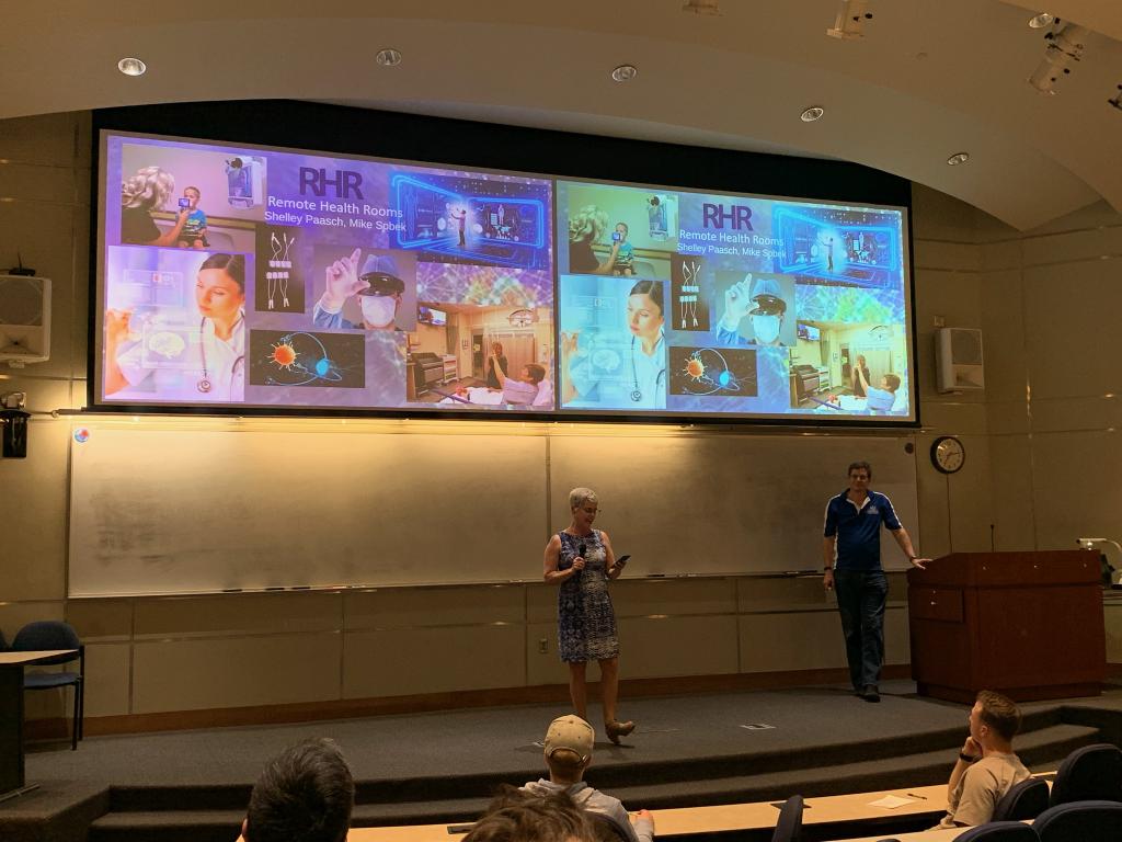 shelpaasch's tweet photo. Final #startupschool @kuengineering (😥) &amp; selected to pitch our (Mike Sobek) idea on Remote Health Rooms (photo cred Steve Kelly @LawrenceChamber) for rural hospitals to be linked to top centers of excellence in healthcare @bmcclendon #solvingaproblem https://t.co/XOhcDXb5tD