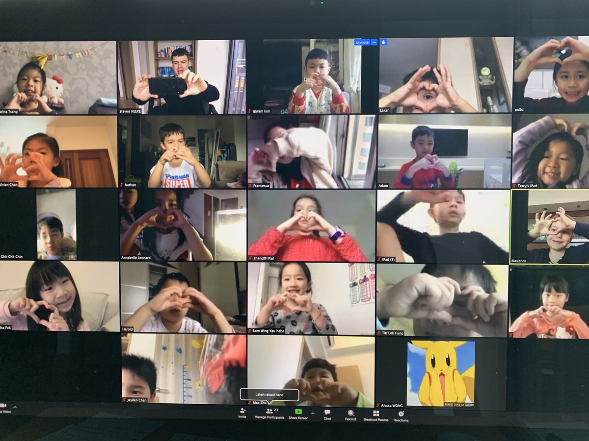2SH_RCHK's tweet photo. Funny class photos on @zoom_us this morning after we learned about “how to” book features #rchkpyp #distancelearning https://t.co/Sk671aXfV4
