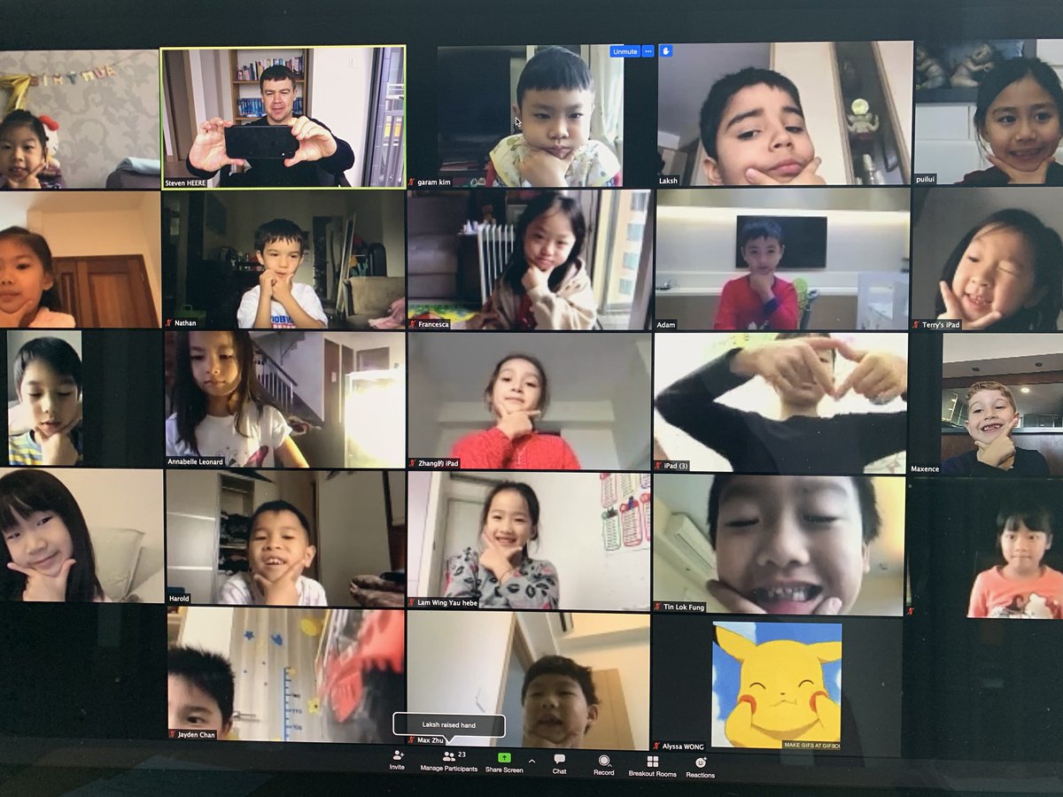 2SH_RCHK's tweet photo. Funny class photos on @zoom_us this morning after we learned about “how to” book features #rchkpyp #distancelearning https://t.co/Sk671aXfV4
