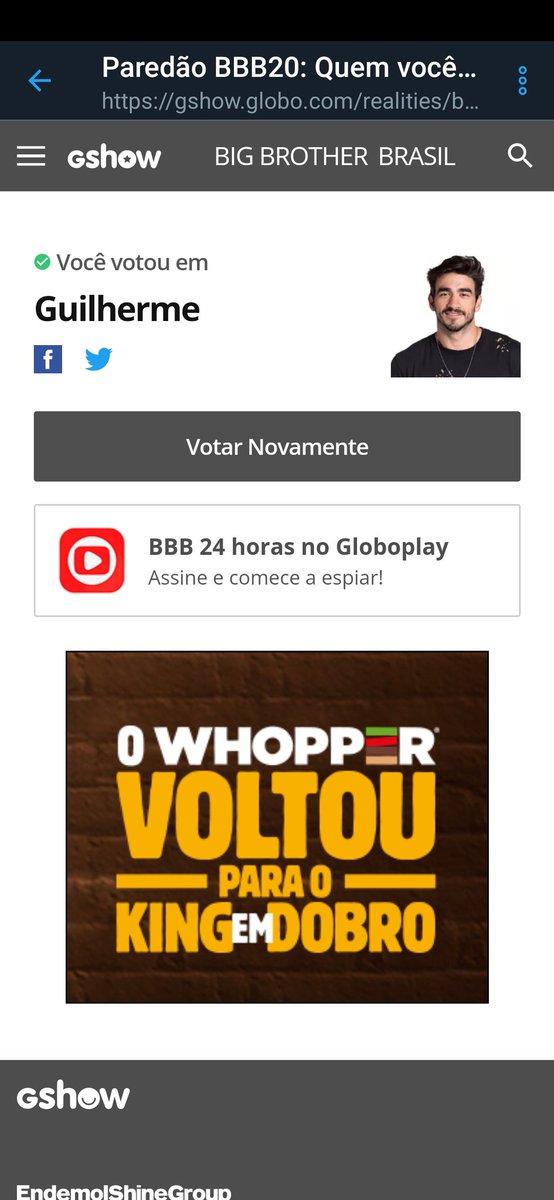 Alinecorreasann's tweet image. VCS NÃO PARARAM DE VOTAR NÃO NÉ? BORAAAA!

#BBB20
#FORAGUILHERME