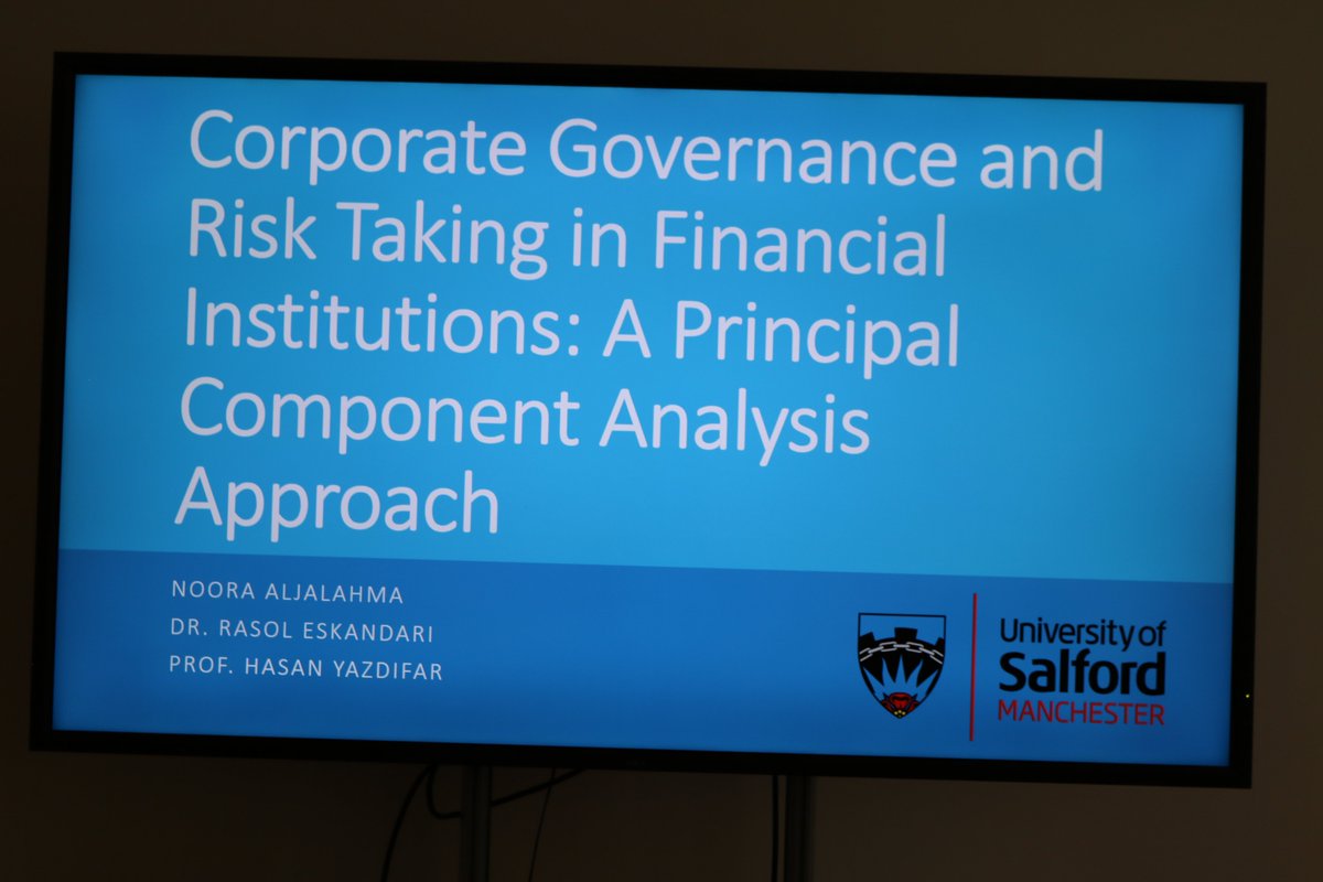 FLELearning's tweet photo. Ms. Noora Aljalahma, #University of #Salford #UnitedKingdom presenting on the topic: Corporate Governance and Risk Taking in Financial Institutions: A Principal Component Analysis Approach in the #ICBEMM #2020 #March #Oxford #International #Conference @SalfordUni https://t.co/ShOpnMUOv3