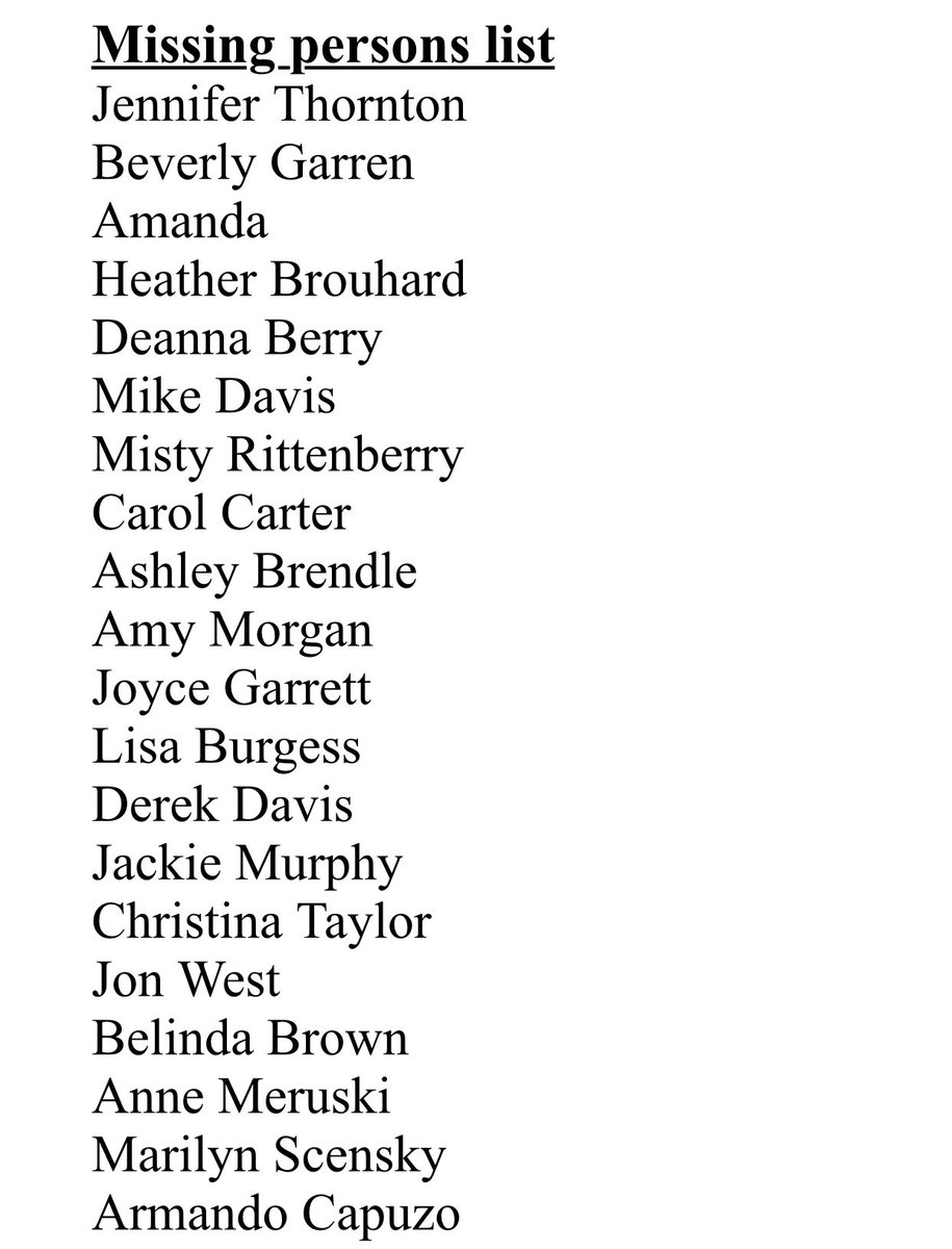 JoshBreslowTV's tweet image. NEW INFO: Emergency officials in Putnam County have released the names of all *77* people who are “unaccounted for” after the storms. If your name is on this list, call (931) 646-4636. @WKRN