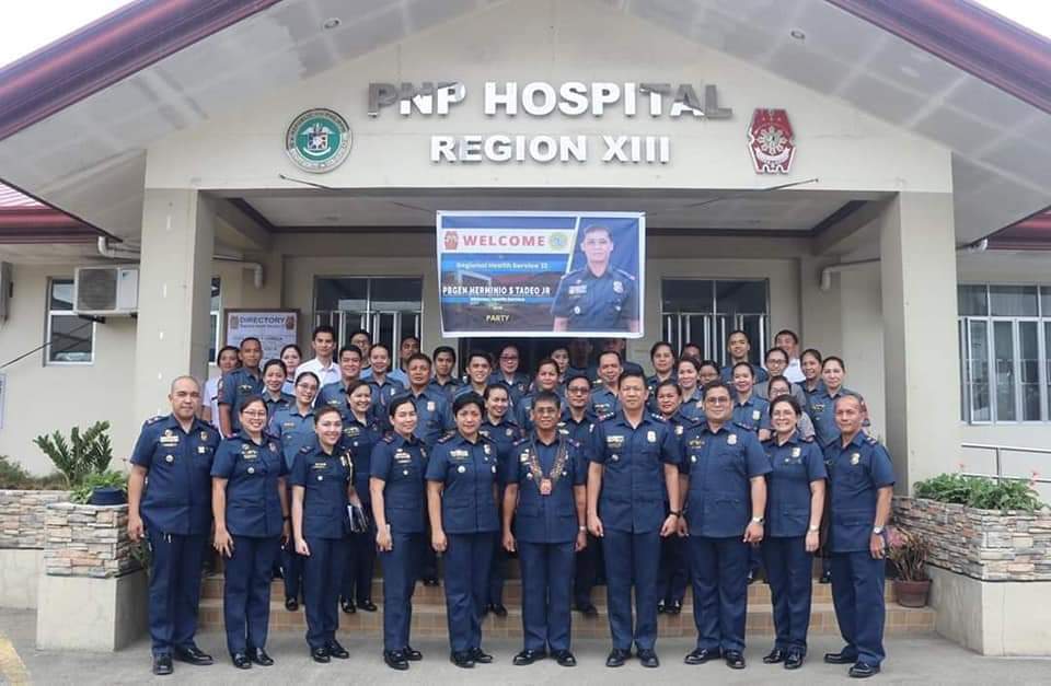 HSPnp's tweet photo. Staff Visit at RHS 13 Caraga followed by conference and facility inspection with PBGEN HERMINIO S TADEO JR. Director, Health Service together with Ma'am Michelle Tadeo held at PNP Hospital Region 13 on February 29, 2020

#TeamPNP
#WeServeandProtect
#PNPKakampiMo https://t.co/WyKIgNXdQr