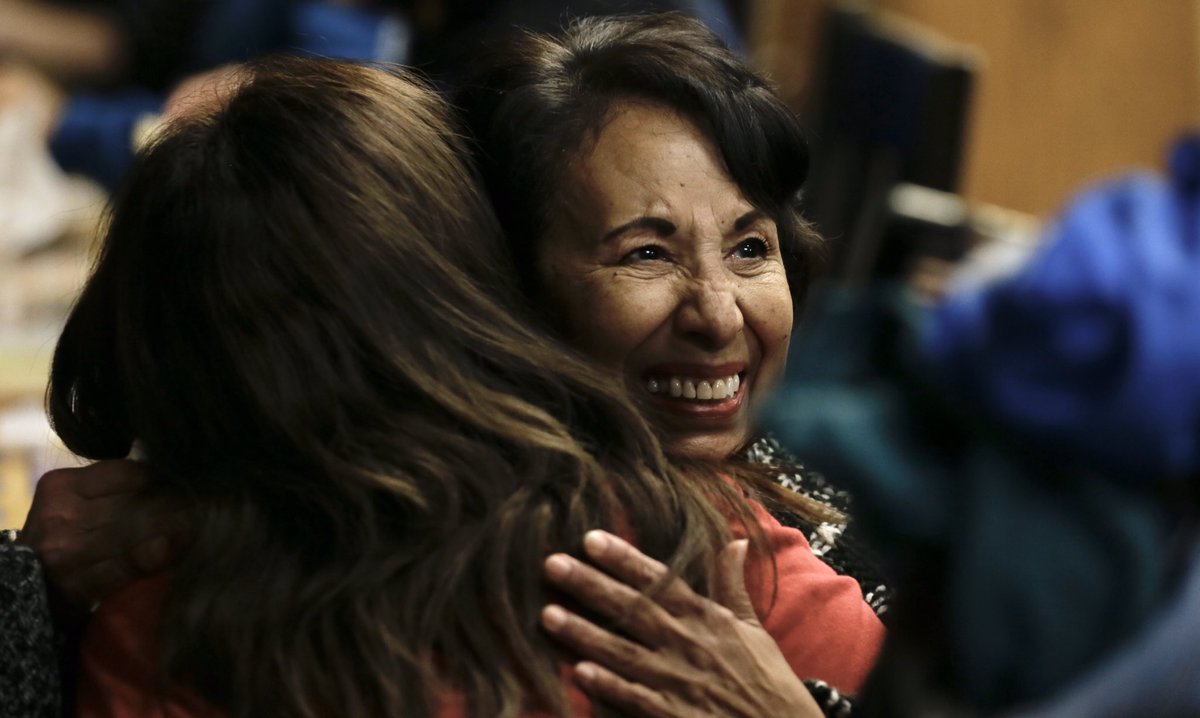 LambieMark's tweet photo. At the watch party for Dist. 76 Rep. candidate Claudia Ordaz Perez, a classic reaction from her mother Martha Ordaz after early voting showed her leading with 58%. Claudia has not yet arrived. #EPTimes #epelex #epelection @elpasotimes https://t.co/Ks8C3OJgDR