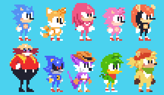 #realsonicartist. half of the mighty sprites in the last image... sonic cha...