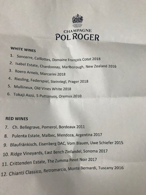 JancisRobinson's tweet photo. Cambridge won yesterday's @PolRogerEpernay varsity wine tasting match - by 658 points to 654! Top taster was from Oxford though: Keble mathematician Gianmarco Luppi. Tricky wines listed below https://t.co/g3zmJxWH6m