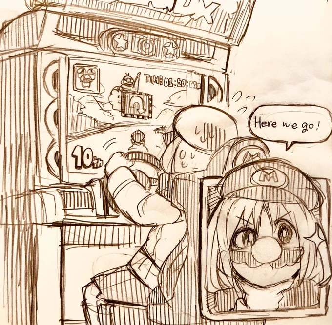 ゲーセンの少女、マリカーをする 