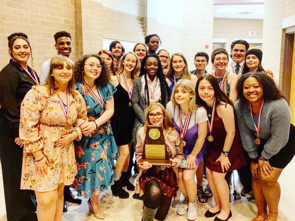 CrowleyISD's tweet photo. Congrats to the @CrowleyHS One-Act play who claimed the District 5-5A Championship Tuesday night. #CrowleyPrideUnified https://t.co/gLdBhq5IEh