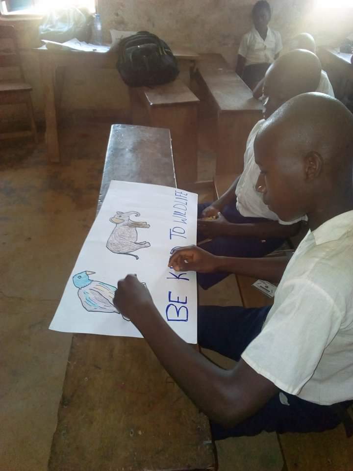 LiberiaAnimal's tweet photo. Drawing and writing are tools that children use to express their feelings and thoughts. Yesterday was #worldWildlifeDay and our team engaged the children to express their feelings about protecting our #wildlife through drawing and writing. #StopBushMeat #StopWildlifeTrade https://t.co/hzLGkFWXbR