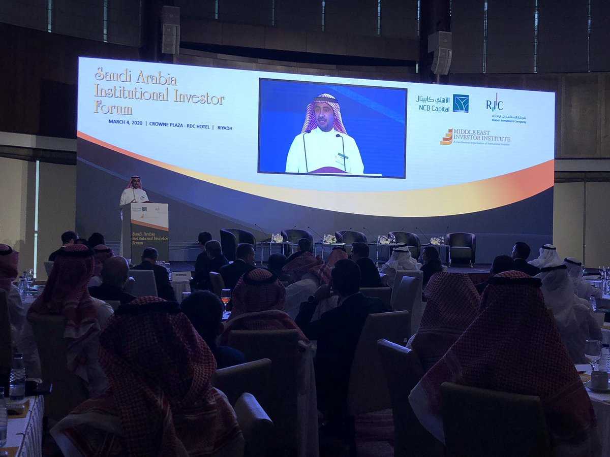 TechInvestCom's tweet photo. Saudi Arabia Institutional investor Forum @iimag topics ranging from world financial situation, coronavirus impact, future of investments, deglobalization, managing risks &amp; others. Sponsored by @AlahliCapital #Raidah with the top investors, fund managers, PE in the region https://t.co/gk3YuTTP71