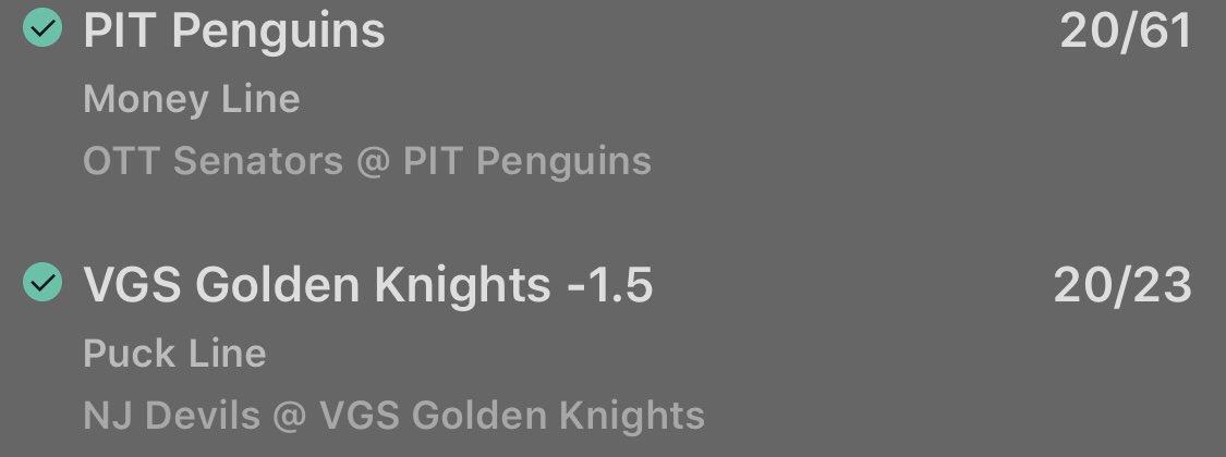 nhl_top's tweet image. Nice to get the first win of March under our belts let’s hope to keep this going tonight with another ! #NHL #Letsgopens #vegasborn #freebet #bettingtips