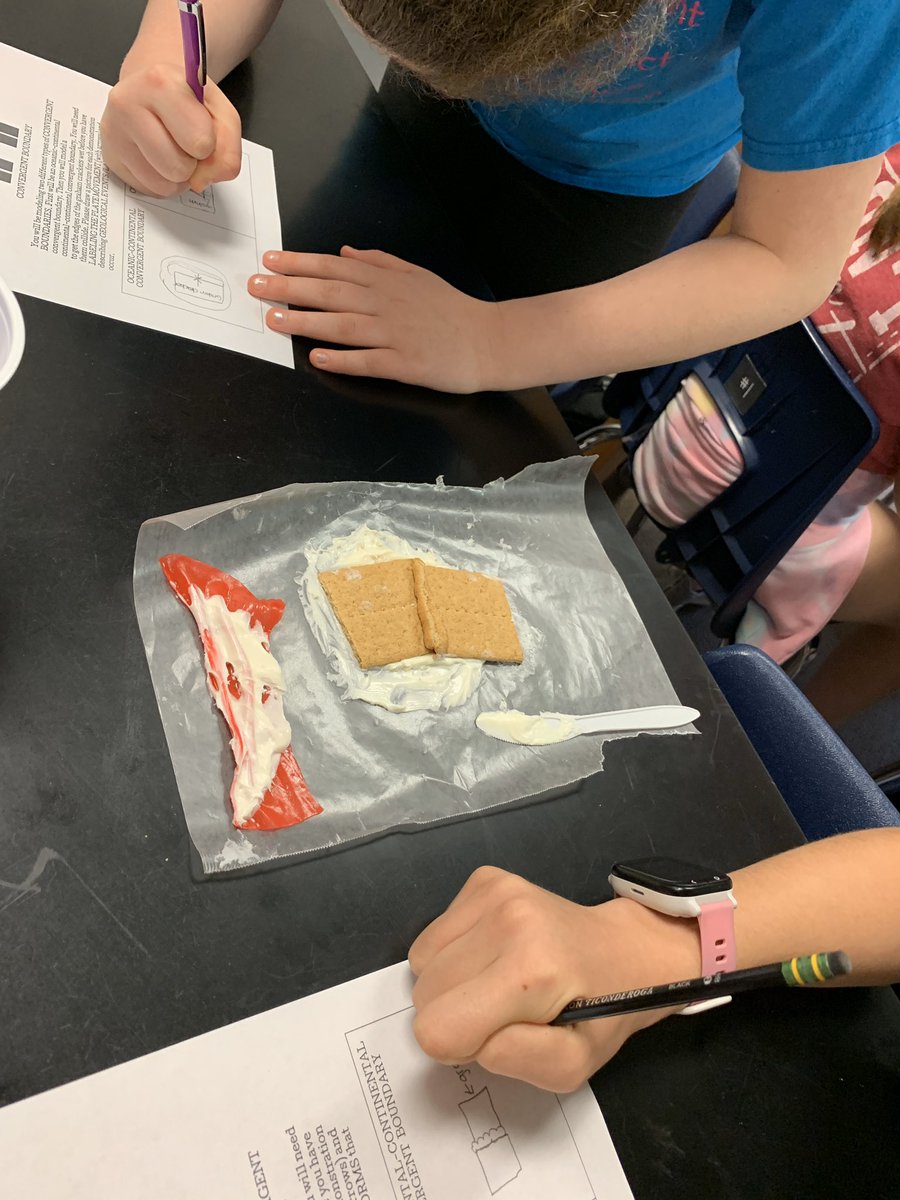 A fun “snack tectonics” lesson to learn about plate boundary movement. #teambrentfield