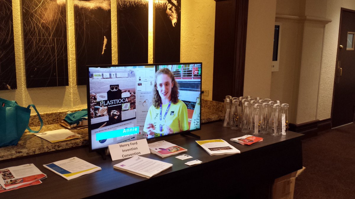 SueVoigt15's tweet photo. That feeling when you are at a conference 1600+ miles away & you see the invention created by Ss from your town featured in an exhibit hall video!!! @STEMecosystems #STEMEcosystems @inventitforward @CapitalAreaIU #STEMinPA #GovsSTEMComp @LowerDauphin @BethKirman @enginecentralpa https://t.co/kMYrZKTwQ8