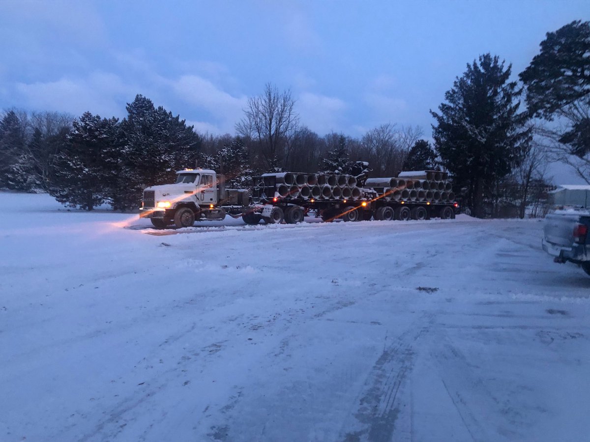 Coldstream_45's tweet photo. Truck heading out early last Thursday with #precast #concrete tile going to Van Breeβs Bruce Drain near Walton, Huron East Township. #infrastructure #coldstreamconcrete https://t.co/8FXU7eQG30