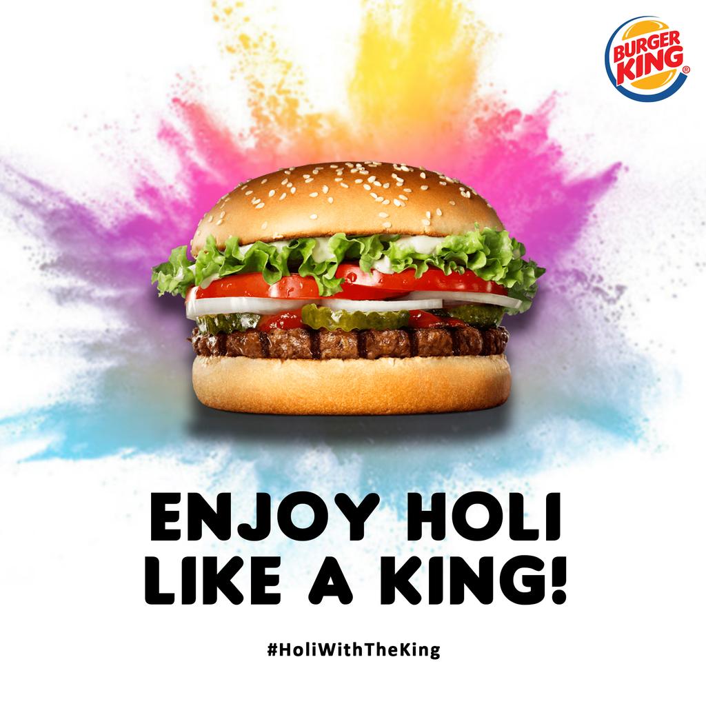 JanhaviPatankar's tweet photo. Made an advertisement for the college project of @BurgerKing 
Sample Ad
#burgerking #burgerkingindia #burger #holifestival #Holi #Holiwiththeking #advertisement #advertising #collegeproject #classimportanthai https://t.co/EyGVHk6DlS