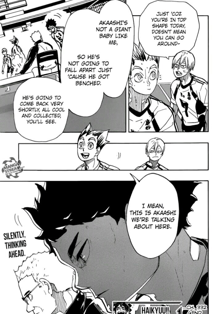 "i mean, this is akaashi we're talking about here.""with a star before my eyes, all is there left for me to do is play as i have always done and deliver."look at them trusting each other so much i'm gonna cry.