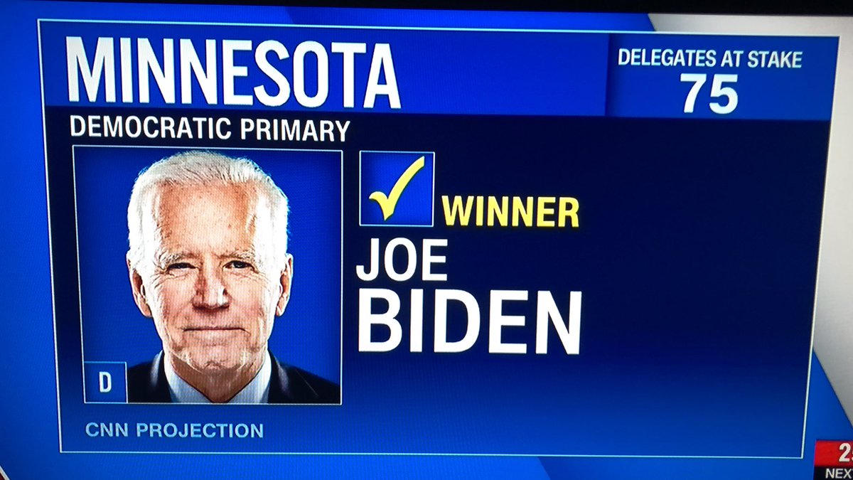 donnasfineart's tweet image. Here’s the picture I missed 😂😂😂 officially #JoeBiden2020 WON #MinnesotaPrimary 
I’m EXHAUSTED..👏👏👏👏
#JoeBidenForPresident2020