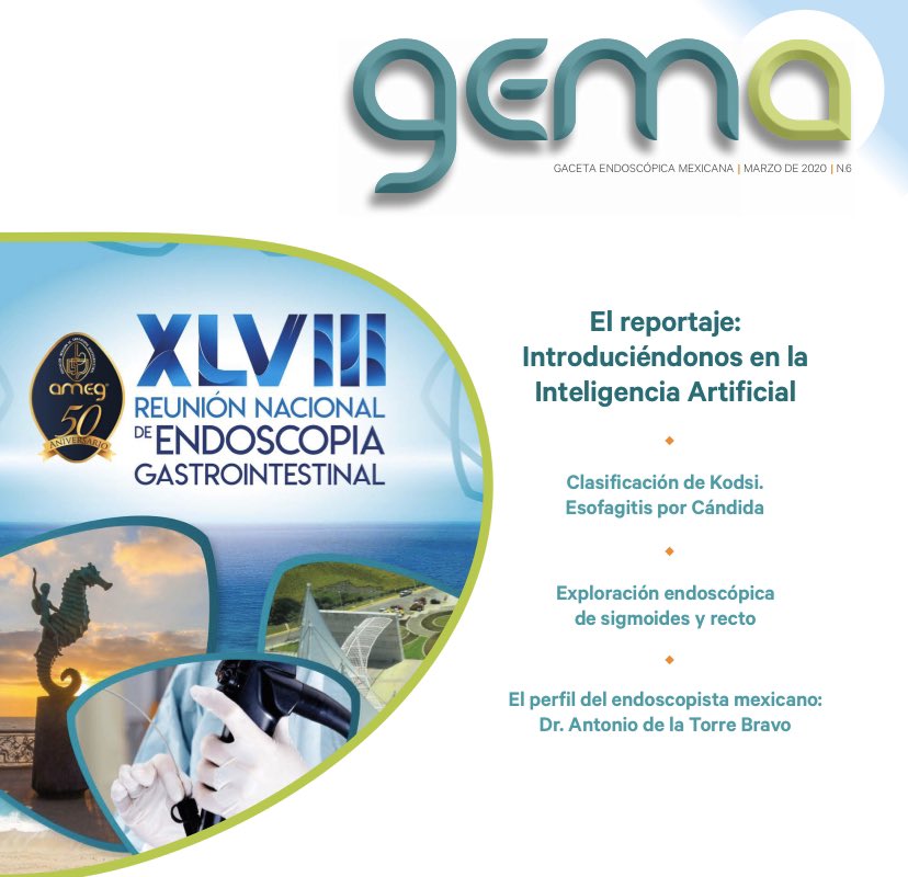 RodriguezParra_'s tweet photo. This month on #GEMA by @AmegMexico 

📚👓 @GiJournal: Like a reading club, but so much better. 
🤖💩 #RoboticAssistedColonoscopy: an effort for improve #CCR screening.
🔬🍪 @som_g_k “EndoPathologist” &amp; #PancreaticCyst
🐸🦖 @AlexMeining and #OTSG a limitless world in Endoscopy https://t.co/t6MKtFkcZK