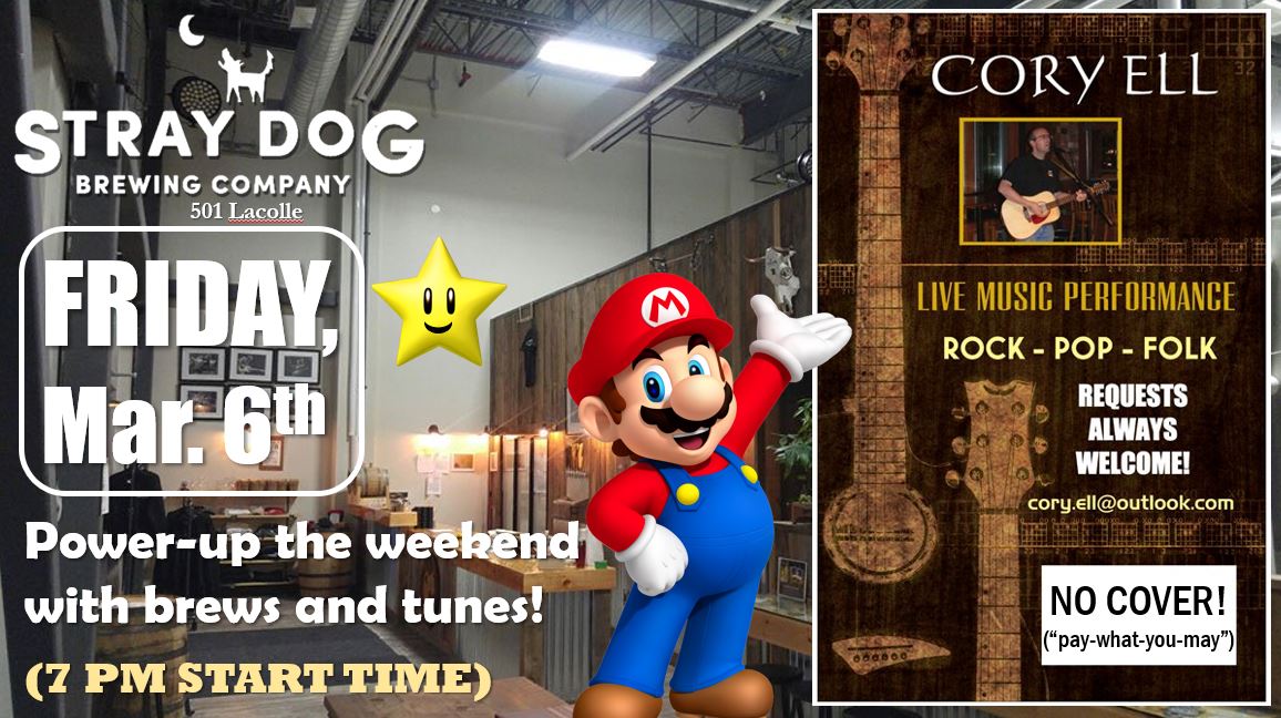 Back at the dogpound - Stray Dog this Friday (6th), 7 pm start. No cover, pay-what-you-may... come start the weekend right! #StrayingFromTheNorm #CoryEllMusic