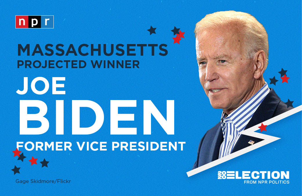 nprpolitics's tweet photo. #BREAKING: Joe Biden is projected to win the Massachusetts primary, according to the AP. https://t.co/41lURytnlV https://t.co/6GCSetmGEs