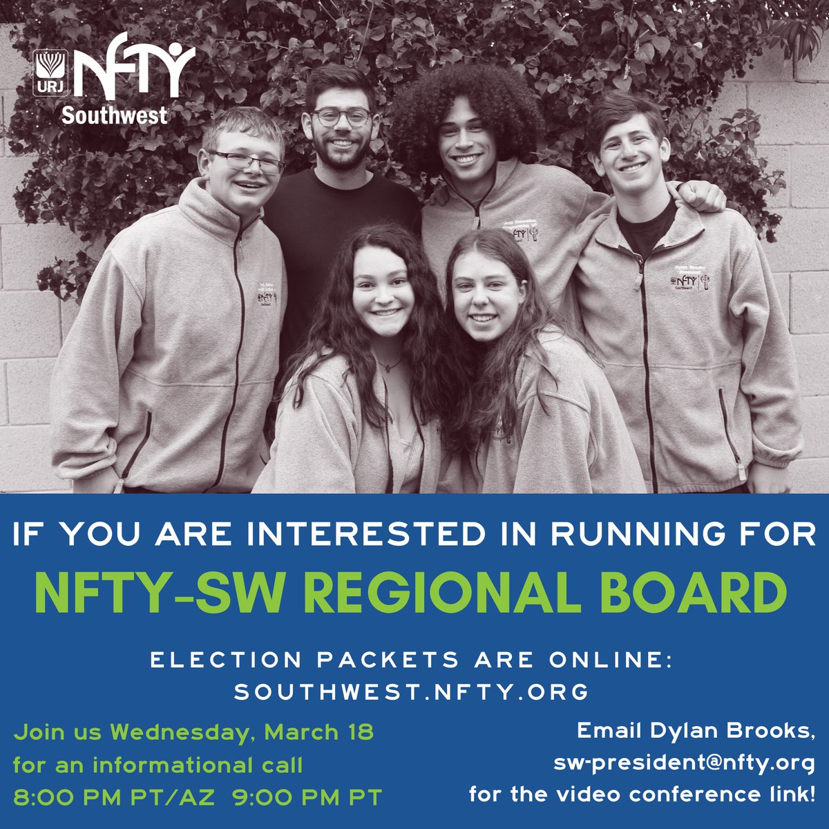 Want to run for regional board? Go to southwest.nfty.org to download a candidate packet or email sw-President@nfty.org with any questions you have.