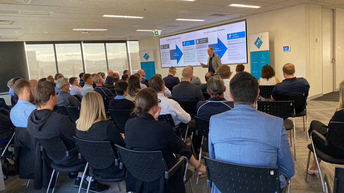 ICommAUS's tweet photo. Another day, another event, this one in Hobart, again with our friends at @Intuit_Tech, on all things @MicrosoftTeams. @therealdanpoli, @cchiffers, and Ben from @alintaenergy just smashing it out of the park. 

#changemanagement #useradoption @stueycall 

Well done #TeamIComm! https://t.co/sDGlzCo2hT