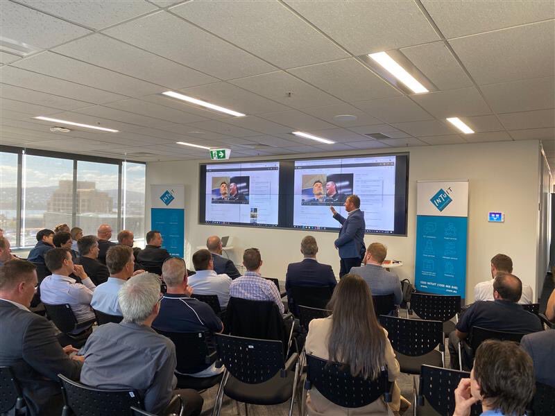 ICommAUS's tweet photo. Another day, another event, this one in Hobart, again with our friends at @Intuit_Tech, on all things @MicrosoftTeams. @therealdanpoli, @cchiffers, and Ben from @alintaenergy just smashing it out of the park. 

#changemanagement #useradoption @stueycall 

Well done #TeamIComm! https://t.co/sDGlzCo2hT