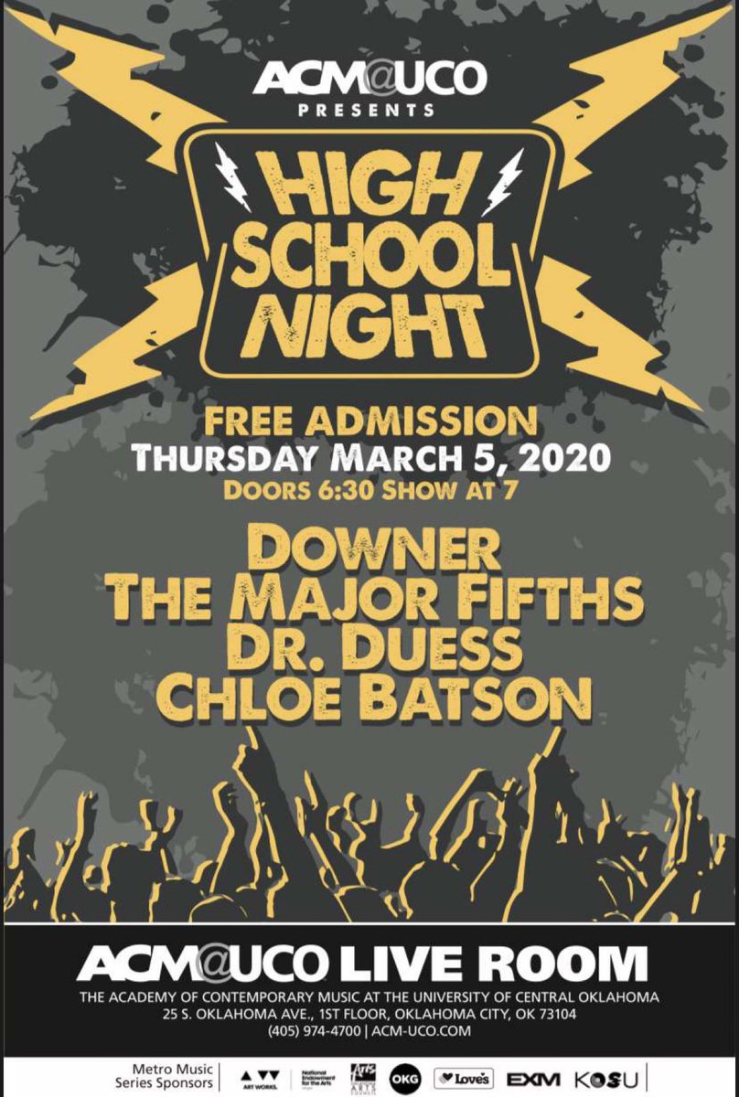 sojoerner's tweet photo. Another #rockdad moment coming this Thursday evening as Downer (the second son and his bandmates) perform at ACM@UCO High School night.🤘🏼🎸 https://t.co/icWtod6z67