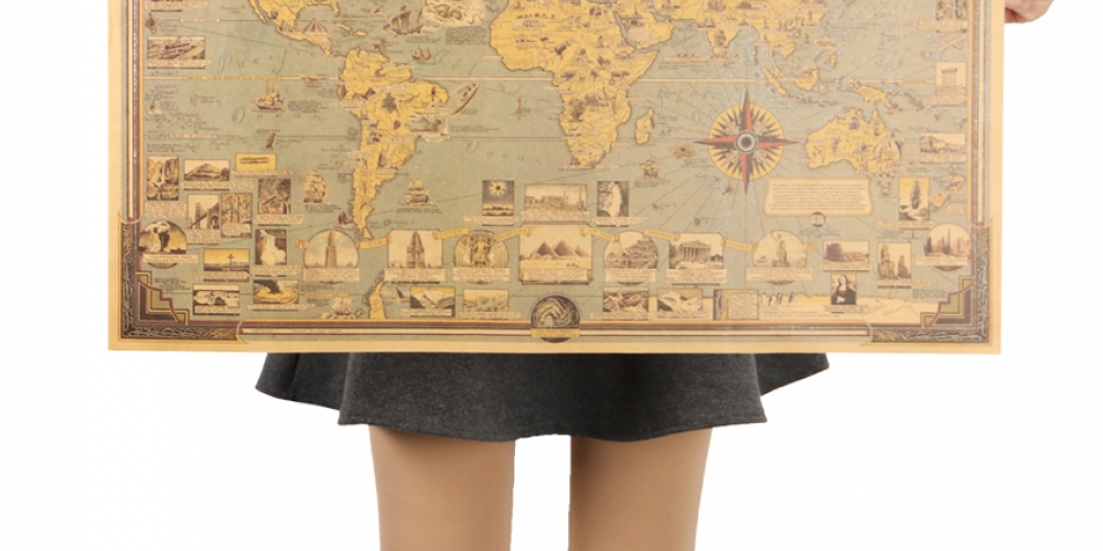 #elegancy 
#barmaid Vintage World Map Poster