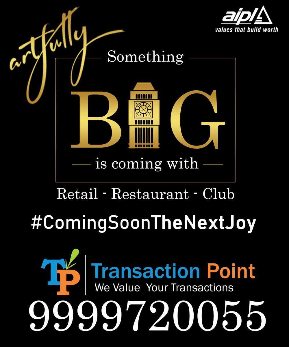 transactionpoi2's tweet photo. Coming soon the next joy of Gurgaon by AIPL
#ComingSoonTheNextJoy #AIPL #realestategurgaon #transactionpoint https://t.co/yGHRhxMdWk